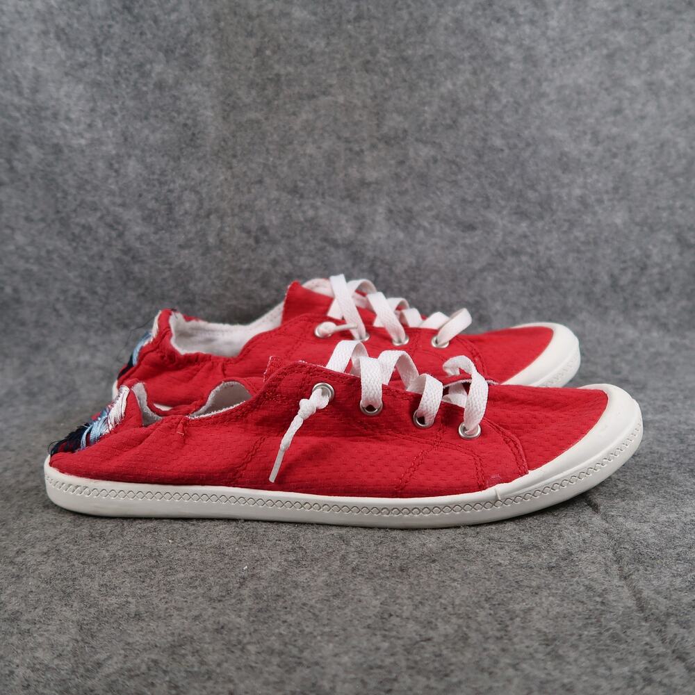 Time and Tru Shoes Womens 9.5 Casual Slip On Sneakers Cruiser Red Comfort Beach